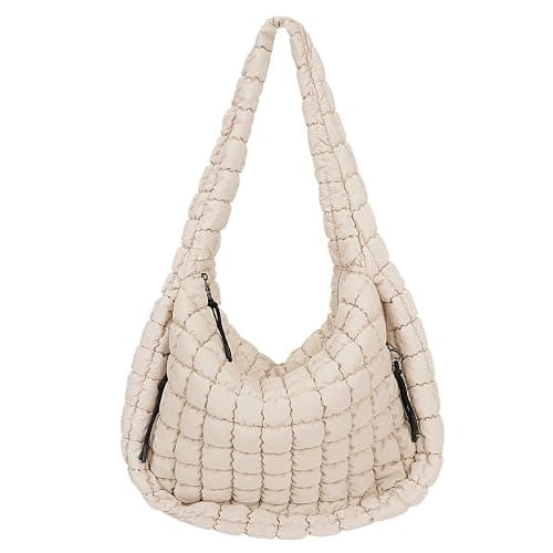 Juoxeepy Quilted Tote Bag Large Carryall Puffer Shoulder Bag Lightweight Padding Hobo Bag - Image 1