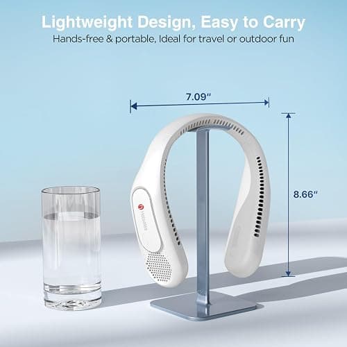 Hotsales Neck Fan, Hands Free Bladeless Neck Fans Portable Rechargeable, 6000 mAh Battery Operated Wearable Personal Fan, Cooling Neck Fan, 3 Speeds, USB Fan Gifts for Men, Women, Travel, Outdoor thumbnail 2