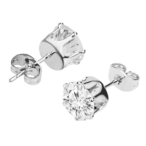 Hedume 60 Pack Cubic Zirconia Stud Earring, 6 Sizes Round Clear Earring Studs Set for Women and Men (60 Pack, 30 Pairs) thumbnail 3