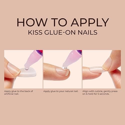 KISS Classy, Press On Nails, Nail glue included, 'Dashing', White, Medium Size, Almond Shape, Includes 28 Nails, 2g glue, 1 Manicure Stick, 1 Mini File thumbnail 8