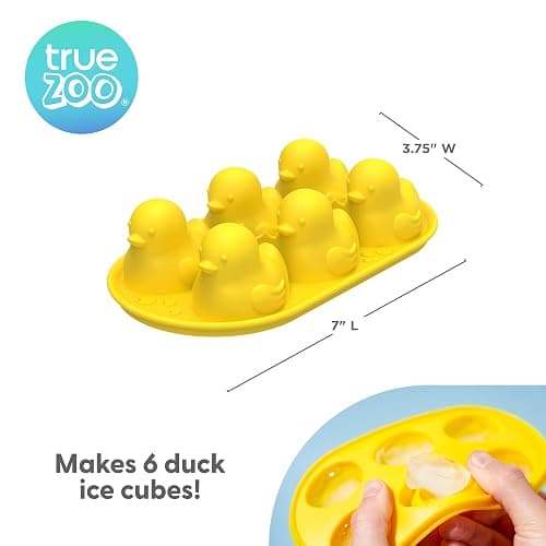 TrueZoo Quack the Ice Duck Ice Cube Tray, Easy Release Silicone Mold for Whiskey, Cocktails, Iced Tea, Jello Shots, Chocolates, Frozen Treats, Novelty Kitchen & Home Bar Gifts, Set of 1, Yellow thumbnail 3