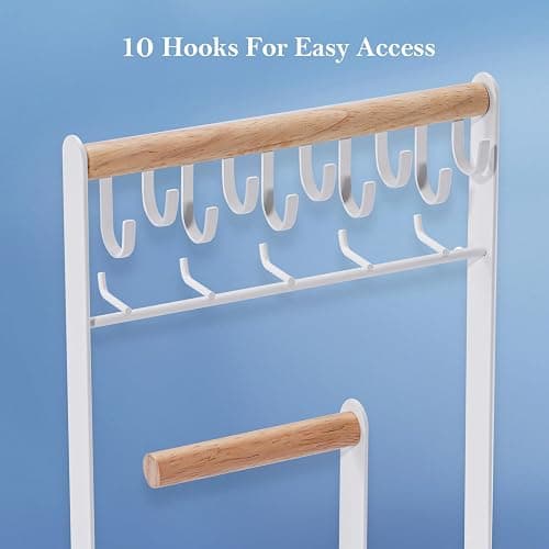 ProCase Jewelry Organizer Jewelry Stand Jewelry Holder Organizer, 4-Tier Necklace Organizer with Ring Tray, Large Aesthetic Jewelry Tower Storage Rack Tree for Bracelets Earrings Rings -Large, White thumbnail 4