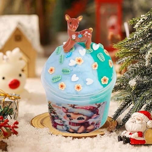 Christmas Slime 7 Pack,Christmas Stocking Stuffers - Butter Clear Slime Party Favor for Girls & Boys Candy Filling Toy,DIY Cloud Slime Kit for Kids Xmas Gifts for 4 5 6 7 8 9 10 Years Old thumbnail 2