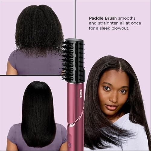 Shark FlexStyle Air Styling & Drying System, Powerful Hair Dryer Brush & Multi-Styler with Auto-Wrap Curlers, Diffuser, Paddle Brush, Round Brush, Concentrator Attachment, Black Cherry, HD457CR thumbnail 8