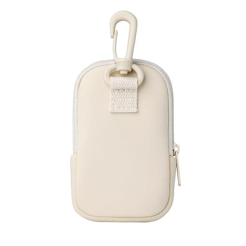 Touchette Zippered Pouch, Attachable Fashion Accessory with Snap Hook for Touchland Hand Sanitizer 1FL OZ., Ivory thumbnail 3