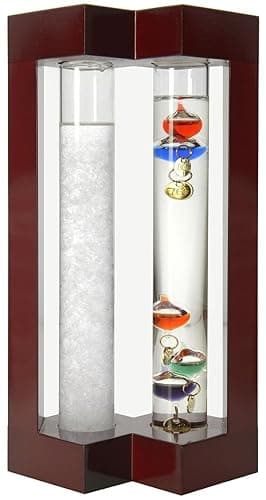 Lily's Home Desktop Weather Station, with Galileo Thermometer and Fitzroy Storm Glass Weather Predictor, 5 Multi-Colored Spheres