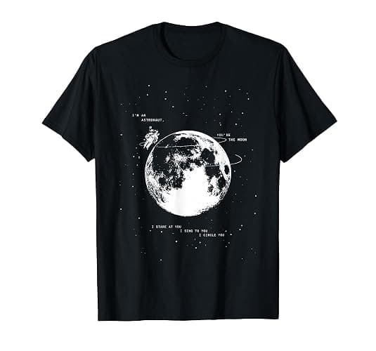 Astronaut Moon Retro Space Love Quote Graphic T-Shirt - Image 1