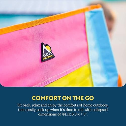 GCI Outdoor Comfort Pro Rocker Camping Chair | Portable Folding Rocking Chair with Durable Armrests & Drink Holder — Sweet Tea thumbnail 7