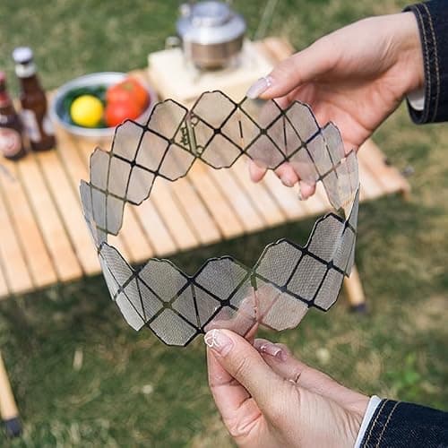 camp stove windscreen 2 Piece camp stove Ultralight Folding Stainless Steel windscreen alcohol stove stand alcohol camping stove Suitable for Outdoor Camping Hiking Backpacking thumbnail 9