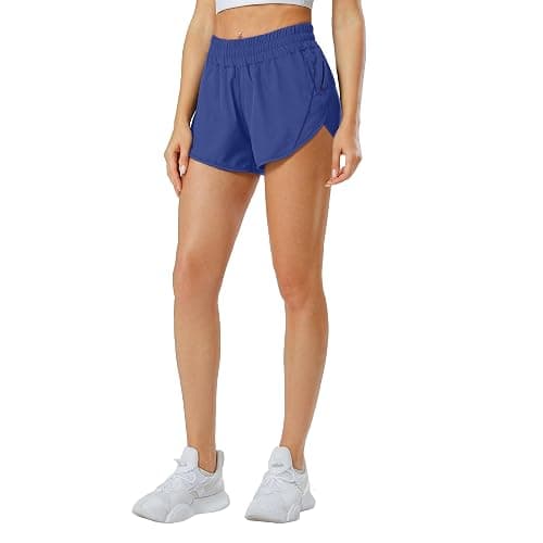Aurefin Athletic Shorts for Women,Women's Quick Dry Workout Sports Active Running Track Shorts with Elastic and Zip Pockets thumbnail 5