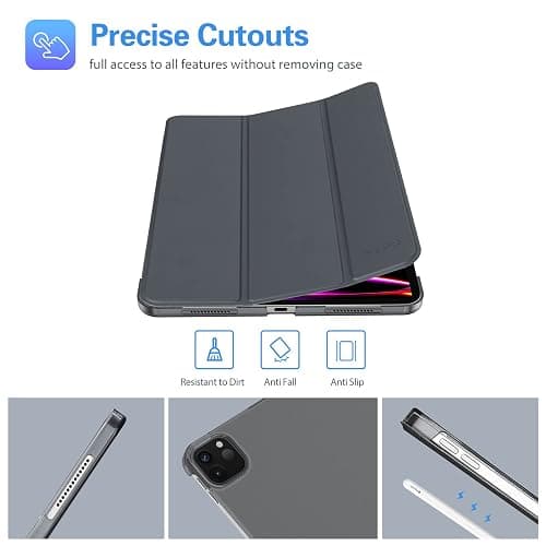ProCase Smart Case for iPad Pro 12.9 2022/2021/2020/2018, Slim Stand Hard Back Shell Smart Cover for iPad Pro 12.9" 6th Gen/5th Gen/4th Gen/3rd Gen -Grey thumbnail 6