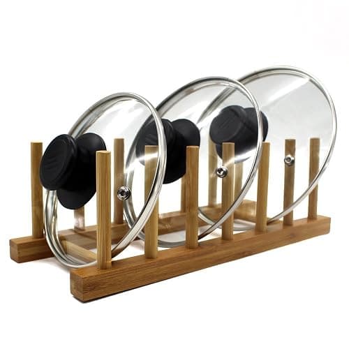 INNERNEED Bamboo Wooden Plate Racks Dish Stand Holder Kitchen Storage Cabinet Organizer for Dish/Plate/Bowl/Cup/Pot Lid/Cutting Board (Pack of 2) thumbnail 6
