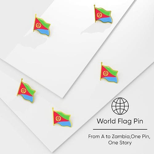 Eritrea Flag Lapel Pin - Enamel Metal National Badge | World Travel Souvenir Gifts for Men & Women | Country Flag Patriotic Brooch Bulk Pack of Pins for Hat, Tie, Clothes, Backpack (1pc) thumbnail 6