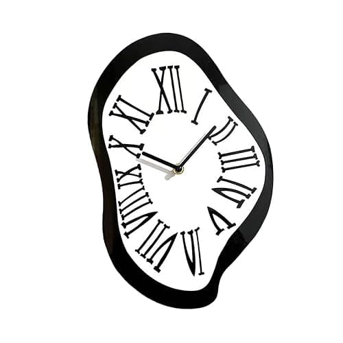 IEUDNS Melting Clock Silent Sweep Wall Clock Nordic Abstract Fashion Distorted Clock Interior Wall Clock for Gift Shop Living Room, L thumbnail 7
