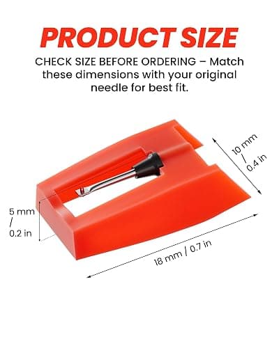 Avelis 4-Pack Ruby Record Player Replacement Needles for Crosley & Victrola | Easy installation, 4 ruby needles and clear storage box for select Crosley, Victrola and ION players; ceramic cartridges only thumbnail 2