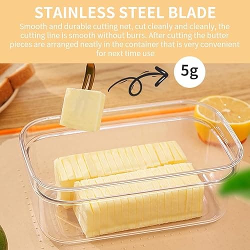 2-in-1 Butter Slicer & Storage Container, 8 oz Capacity, with Airtight Lid, Easy Slice & Store Solution for Fridge & Countertop – Perfect for Kitchen Use thumbnail 6
