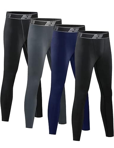 HOPLYNN 4 Pack Youth Boy’s Compression Pants Leggings Tights Athletic Base Layer Under Pants Gear for Football Sports - Image 1