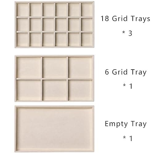 Frebeauty Acrylic Jewelry Organizer Earring Organizer Box with 5 Drawers Earring Holder Organizer with Velvet Trays Clear Jewelry Box for Women Earring Display for Rings Studs(Beige) thumbnail 4