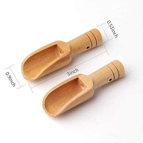 30PCS Mini wooden spoon Set For Mini bath salt, candy , washing powder Baby Spoon（3 inches long）by sansheng thumbnail 3