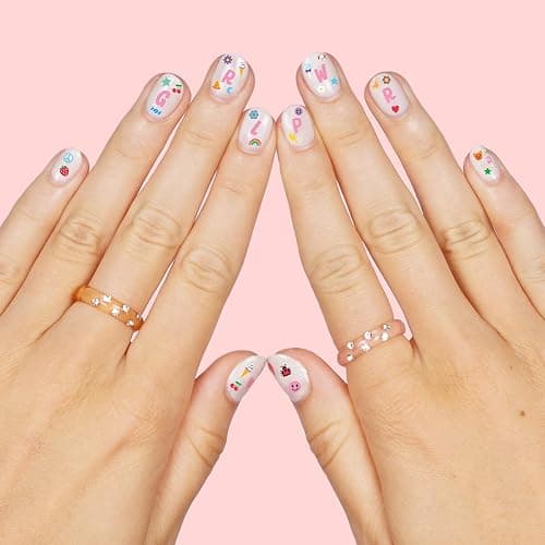 xo, Fetti Kids Nail Stickers - 816 Decals | Birthday Girl Party Favors, DIY Home Activity, Gift, Cute Nail Transfer, Groovy, Princess, Girl Power, Easter Basket thumbnail 4