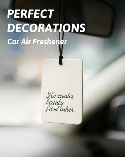 FISWAFY Green Christian Car Air Freshener 4 Pcs, Coquette Bow Floral Religious Hanging Air Freshener for Cars Closet Drawer Books, Cute Girly Christian Car Accessories Mirror Decor for Women thumbnail 3