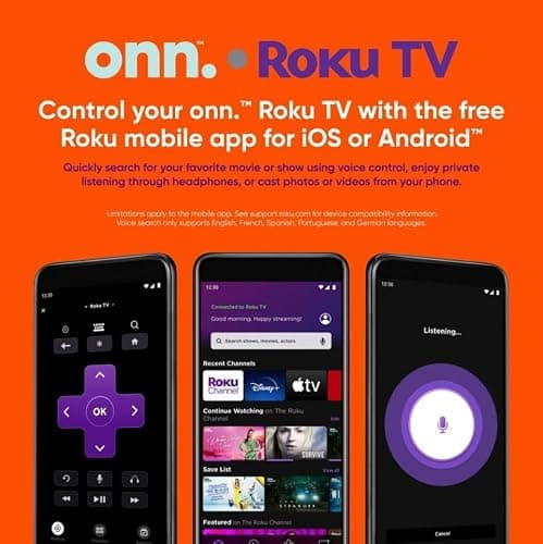 ONN 32-inch Roku Smart TV LED + Free Wall Mount with Wi-Fi Connectivity and Mobile App | Flat Screen TV Compatible with Apple Home Kit | Alexa and Google Assistant (Renewed) thumbnail 6