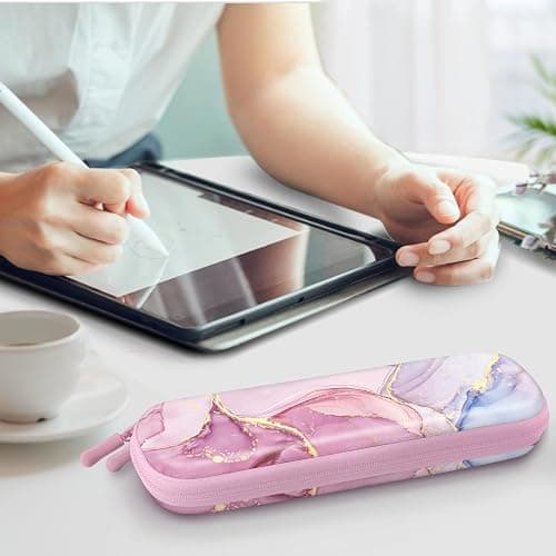 Fintie Holder Case for Apple Pencil Pro, Apple Pencil (USB-C / 1st / 2nd Generation), PU Leather Carrying Bag Sleeve Compatible with Pen, USB Cable, Samsung Stylus, Dreamy Marble thumbnail 6