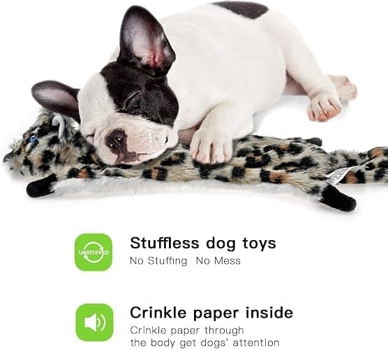 SHARLOVY Dog Squeaky Toy No Stuffing 6 Pack, Dog Toys Crinkle for Small Puppy, Durable Chew Plush Cute Animals Natural for Teething Pet thumbnail 3