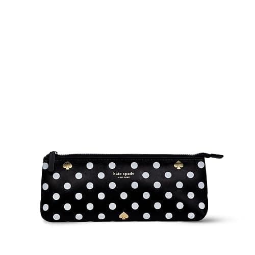 kate spade new york Pen and Pencil Case with Office Supplies, Zip Pouch Includes 2 Pencils, Sharpener, Eraser, and Ruler, Polka Dots (black/white) thumbnail 5