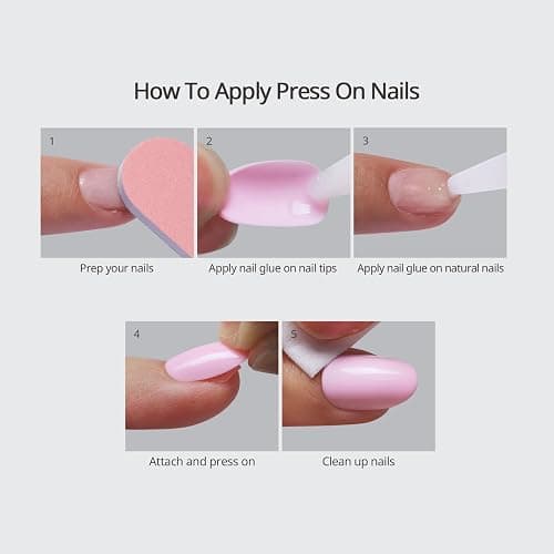BTArtbox Press On Nails Almond - Pastel Baby Pink Short Press On Nails with Glue for Women, Opaque Soft Gel Glue On Nails in 16 Sizes - 32 Stick On Nails Kit, Bounce Kiss thumbnail 7