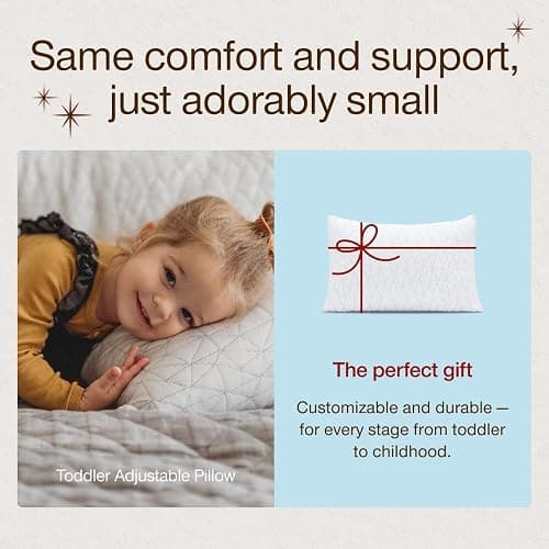 Coop Home Goods Cool+ Adjustable Cooling Toddler Pillow, 13x19, Cooling Gel Memory Foam Kids Pillow for Ages 2+, Customizable Loft, Breathable, Washable Cover, Childproof Zipper, Small Cooling Pillow thumbnail 4