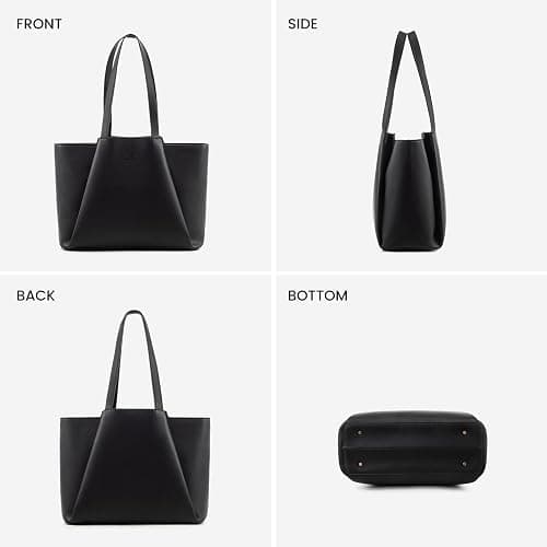 LOVEVOOK Laptop Tote for Women - 15.6 Inch Faux Leather Laptop Bag with Clutch, Large Capacity Office Purse Computer thumbnail 8