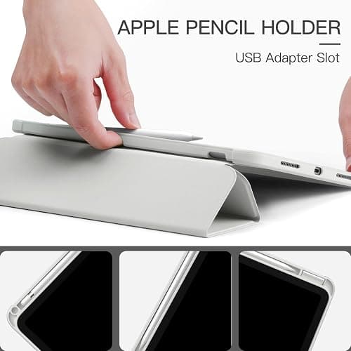 Vobafe Case for iPad A16 11th Generation 11 inch 2025/iPad 10th Generation 10.9 inch 2022, PC Clear Back Cover, Trifold Stand for iPad 11th/10th Gen with Pencil Holder, Auto Wake/Sleep, SpaceGray thumbnail 9