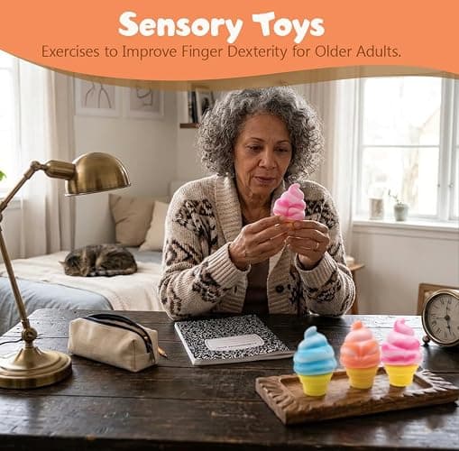 3PCS Ice Cream Squishy Toy,Slow Rise Soft TPR Stress Relief Squeeze Toy, Cute Ice Cream Cone Fidget for Adults, Classroom Prizes Party Favors thumbnail 7