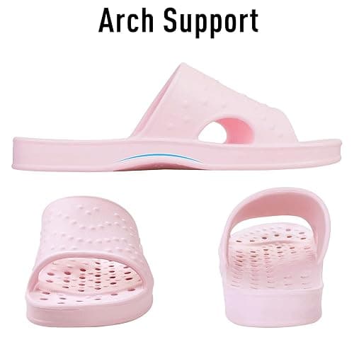shevalues Shower Shoes for Women with Arch Support Quick Drying Pool Slides Lightweight Beach Sandals with Drain Holes - 8-9 Women/6.5-7.5 Men - Pink thumbnail 5