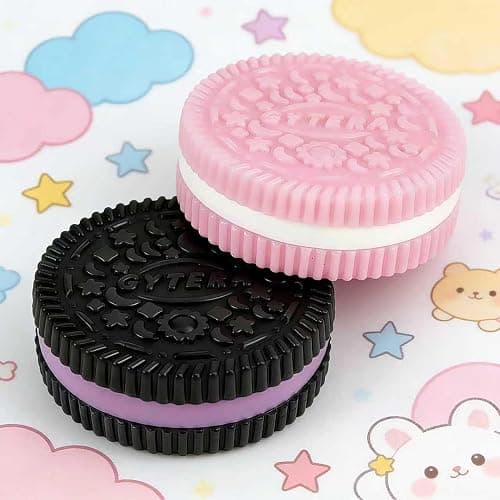 Gytera Sticky Cookie Squishies Fidget Toys Adults, Squeeze Toys Fidget Toys for Autism, Stress Balls for Adults Fidgets Birthday Easter Basket Stuffers(2 Pack Pink Black) thumbnail 7