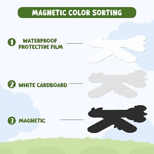 10Pcs Magnetic Color Sorting Set, 60 Cute Alphabet Animals Shape Matching Fridge Magnets for Kids Early Education Color Sorting Fine Motor Skills thumbnail 7