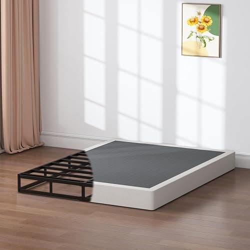 SHLAND Queen Box Spring 7 Inch Low Profile Queen Size Bed Base, 3000 lbs Black Heavy Duty Metal Mattress Foundation with Easy Clean Fabric Cover, Easy Assembly thumbnail 5