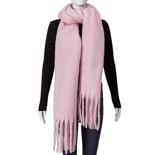 TUSHUSTY Winter Women Chunky Scarf Warm Blanket Big Thick Large Oversized Wrap Colorful Long Solid Scarves thumbnail 2