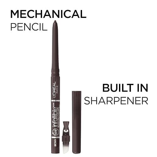 L'Oreal Paris Makeup Infallible Never Fail Original Mechanical Pencil Eyeliner with Built in Sharpener, Brown, 0.008 oz. thumbnail 2