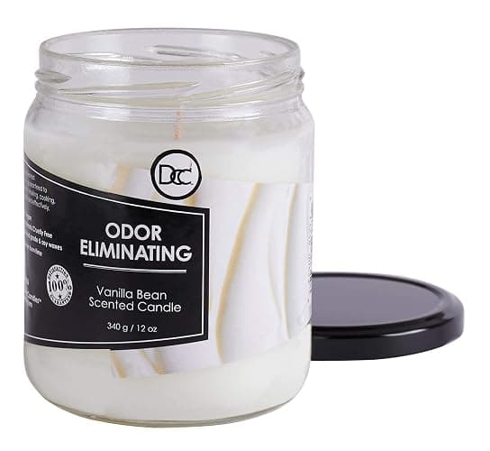 Vanilla Bean Odor Eliminating Highly Fragranced Candle - Eliminates 95% of Pet, Smoke, Food, and Other Smells Quickly - Up to 80 Hour Burn time - 12 Ounce Premium Soy Blend thumbnail 2