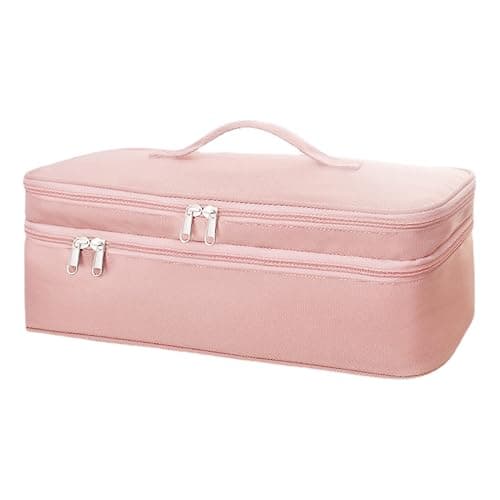 Double-Layer Travel Carrying Case Hair Tool Travel Bag with Heat Resistant Mat Portable Hair Brush Bags Hair Dryer Travel Bag Storage Organizer Bag for Hair Dryer Brush and Other Hair Accessories - Image 1