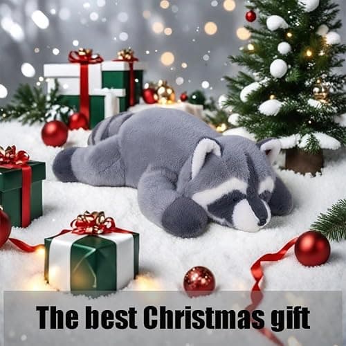 Labauxite Raccoon Plush, Raccoon Stuffed Animals, Cute Plush Toys Realistic Raccoons Body Pillow Hug Sleeping Fluffy Animal Toys for Kids, Bed Decor Plushie Doll Birthday Gift (17.7in) thumbnail 6