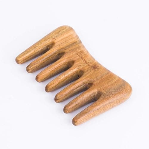 Breezelike Wide Tooth Hair Comb - Natural Mini Wood Comb for Curly Hair - No Static Sandalwood Hair Pick Wooden Comb for Detangling thumbnail 5