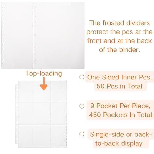 Hacaroa 2 Pack Photocard Binder 4 Rings with 50 Pages 450 Pockets, 2x3" Kpop Photo Card Holder Book A4 Binder, One Sided Card Sleeves Photo Album for Post Cards, Cards Collectors, 2 Colors thumbnail 5