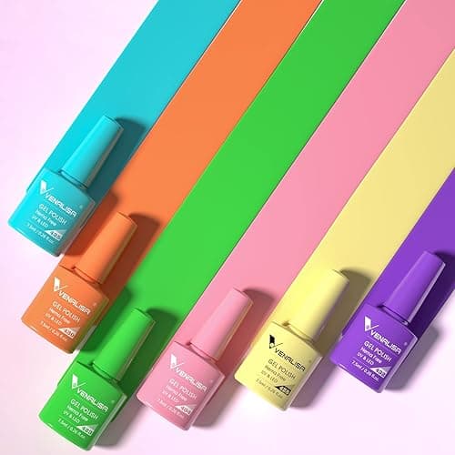 VENALISA VIP4 65PCS Gel Nail Polish Set, 60 Colors 7.5ML White Black Pink Nude Gel Polish Colors Nail Art Starter Kit - VIP4 thumbnail 3