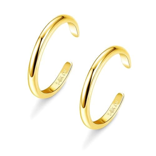 HAIAISO 14K Gold Plated Toe Rings Adjustable Toe Ring for Women Thin Toe Rings Open Band Toe Ring Summer Beach Foot Jewelry Set - Image 1