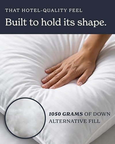 Beckham Hotel Collection Euro Size Throw Pillows (Set of 2), 26 x 26 | Down Alternative Pillow Insert for Bed, Couch, and Sofa thumbnail 4