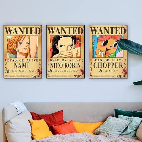 FIDRTH 25PCS Anime [OP] Wanted Posters 30×21cm, New Bounty Edition, Straw Hat Pirates Crew Nika Luffy 3 Billion, Zoro, Sanji, [OP] Anime Gifts(Retro) thumbnail 6