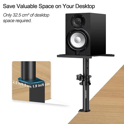 Vondynote Set of 2 Desktop Clamp Speaker Stands Short Studio Monitor Stands Height Adjustable thumbnail 3